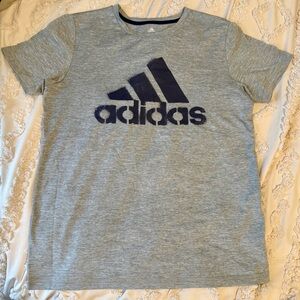 Adidas Heather Gray Tee with Black Logo